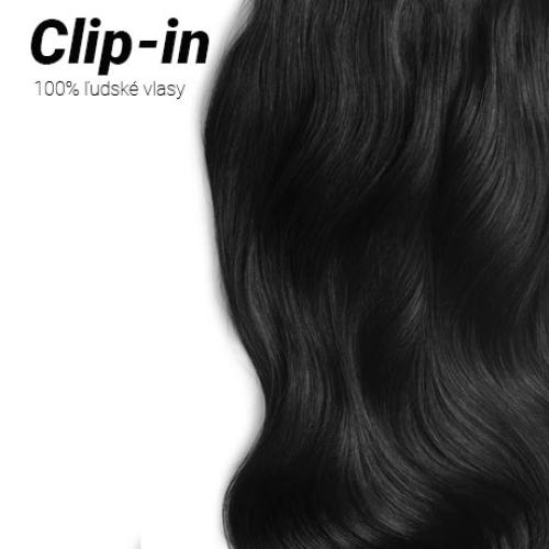 Clip-in vlasy Premium, odtieň #1B, 60cm