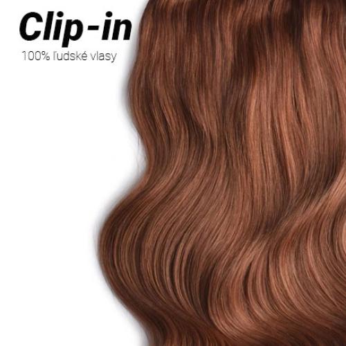 Clip-in vlasy Premium, odtieň #33, 50cm - 130g