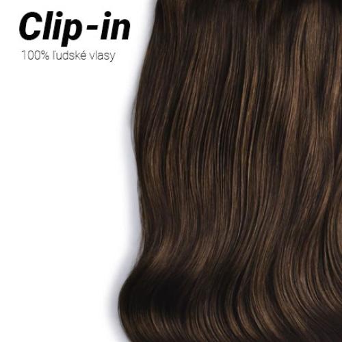 Clip-in vlasy Premium, odtieň #4, 60cm