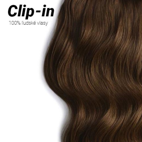 Clip-in vlasy Premium, odtieň #6, 60cm