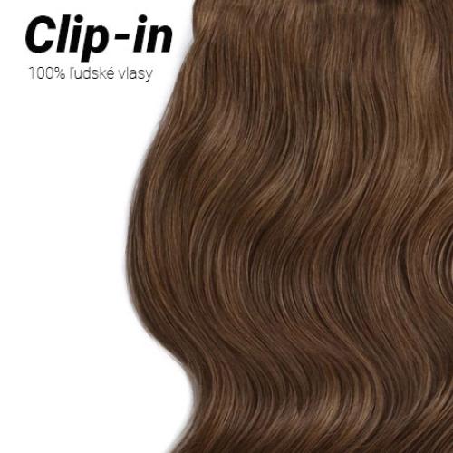 Clip-in vlasy Premium, odtieň #8, 45cm - 130g