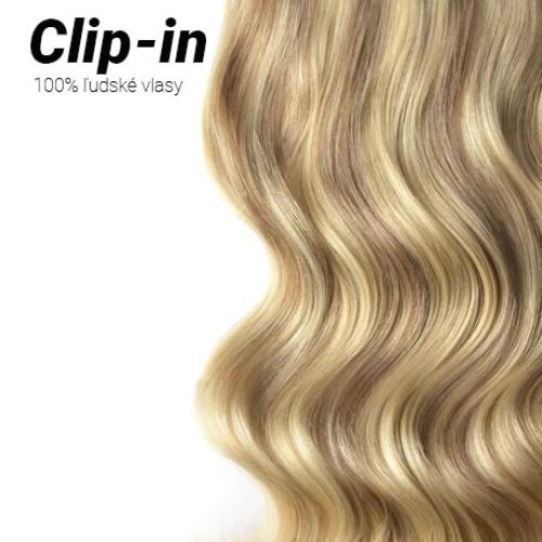 Clip-in vlasy Premium, odtieň #14/22, 35cm - 130g