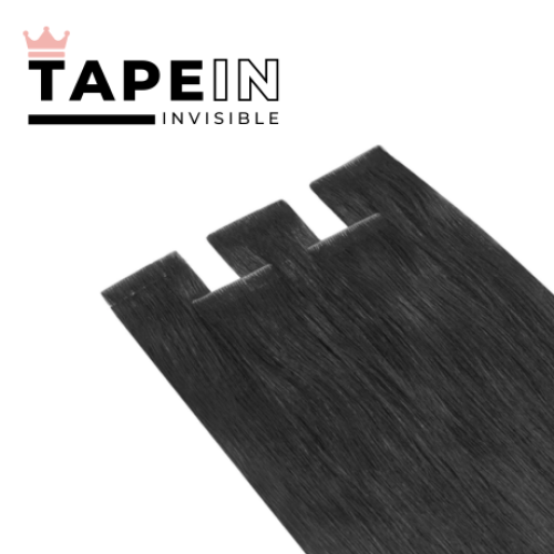 Tape-in vlasy Invisible odtieň #1, 45cm - 50g