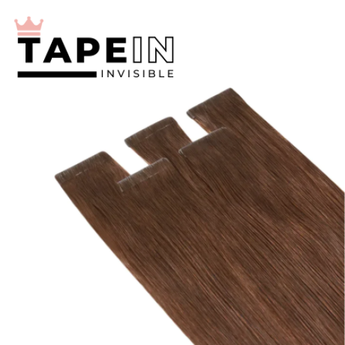 Tape-in vlasy Invisible odtieň #4, 45cm - 50g